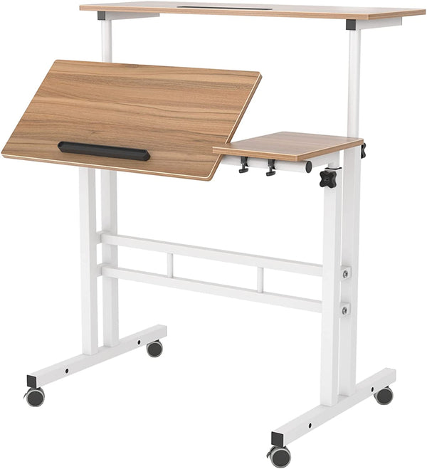 bureau, laptoptafel, in hoogte verstelbaar, met wieltjes ,statafel, bijzettafel, bedtafel op wielen,