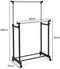 Rolbare Kledingrek, dubbele stangen Inhoogte verstelbaar kledingrek, draagbare kledingrek met wielen, 86 x 43 x 168cm