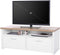 tv-tafel, tv-kast met compartimenten en vouwdeuren, tv-kast, tv-bord, lowboard, tafel tv-meubelen wit houtkleurig LTC01WN