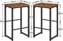 Barkrukken Set van 2,  Barstoelen, Metalen frame met houten zitting,  Rustiek Bruin, EBF34BY01