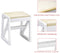 Kaptafel met opklapbare spiegel,  make-up kaptafel, bureau met dempende make-up krukset, 2 lades