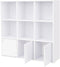 Boekenkast, opbergrek, vrijstaande DVD plank, , met 3 deuren, wit