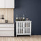 Dressoir, opbergkast met glazen deur, consoletafel keukenkast zijkast, commode 80,5 x 35 x 78 cm (Wit)