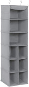 Hangrek van stof voor schoenen, hangopbergen, organizer voor kledingkast, 9 vakken voor schoenen van verschillende maten, hangend schoenenrek met robuust metalen frame, grijs