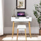 Kaptafel set met opklapbare spiegel,  kaptafel met gedempte kruk, opvouwbaar bureau met lade,  makeup kaptafel