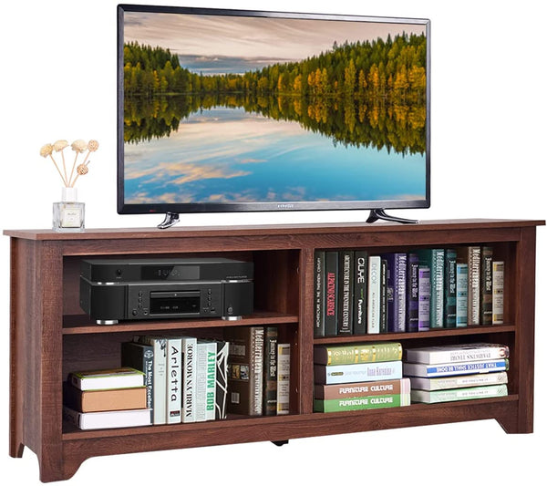 TV Meubel -lowboard, 3-laags houten tv tafel tv-meubel met verstelbare open planken, kabelbeheer, tv-kast in de woonkamer, modern media entertainment centrum voor flatscreens tot 140 cm