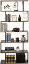6-laags S-vormige boekenkast Z-plank Stijl Boekenkast Houten boekenkast