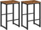 Barkrukken Set van 2,  Barstoelen, Metalen frame met houten zitting,  Rustiek Bruin, EBF34BY01