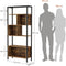 Boekenplank, staande plank, opslagplank met 5 niveaus, stalen frame, industrieel ontwerp, vintage bruin-zwart