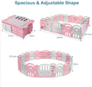 Grondbox baby 20 HDEP-paneel,  met muziekdoos & basketbal hoepel, binnen zowel buiten speelhek (20 paneel, Roze)