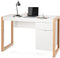 Modern computer bureau, computertafel computerbureau werkstation met opbergkast, lade, stevige structuur, schrijftafel, ideaal voor thuiskantoor, 112,5 x 50 x 75 cm (Wit)