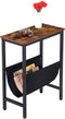 bijzettafel met opbergruimte, 48 x 24 x 61 cm, nachtkastje, koffietafel, donkerbruin EBF41BZ01
