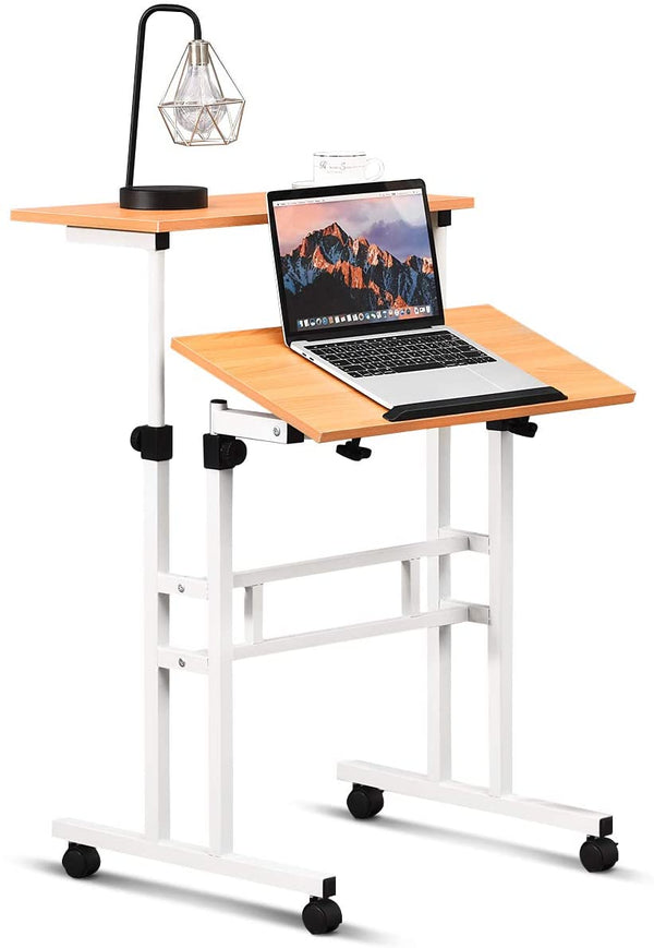 Mobiel staande bureau, zit sta bureau, verstelbare computerbureau, in hoogte verstelbaar