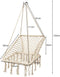 hangstoel, hangende katoenen touw schommelstoel met metalen hoepels, comfortabele vrije tijd geweven kwast hangstoel voor binnen, buiten, tuin, terras, slaapkamer, 120 kg capaciteit