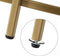 Bijzettafel rond, salontafel, glazen tafel met metalen frame, gehard glas, nachtkastje, sofatafel, voor balkon, goud LGT21G