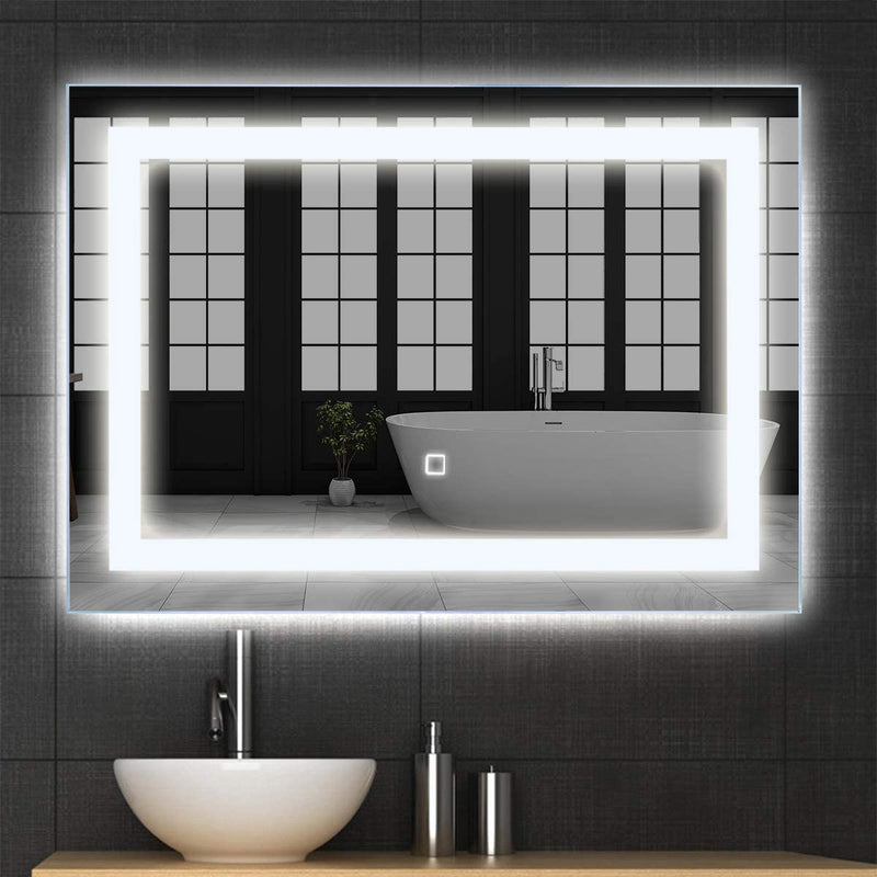 70 x 50cm LED badkamer wandspiegel, make-up spiegel met aanraking schakelaar
