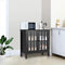 Dressoir, opbergkast met glazen deur, consoletafel keukenkast zijkast, commode  80,5 x 35 x 78 cm (Zwart)