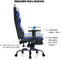 Racing stijl gamingstoel, beklede hoge rugleuning bureaustoel met hoofdsteun,  (Blauw)