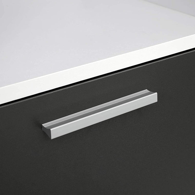 Boekenplank met 6 vakken, staande plank, boekenkast met 4 deuren, opbergkast, modern, wit-grijs LBC28WG