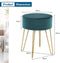 Moderne ronde fluwelen voetensteun kruk, fluwelen ottomaans  (Diepgroen)