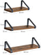 wandplank in industrieel ontwerp, zwevende plank, set van 3, wandmontage, 44,2 x 15,6 x 8,2 cm, , LWS33BX