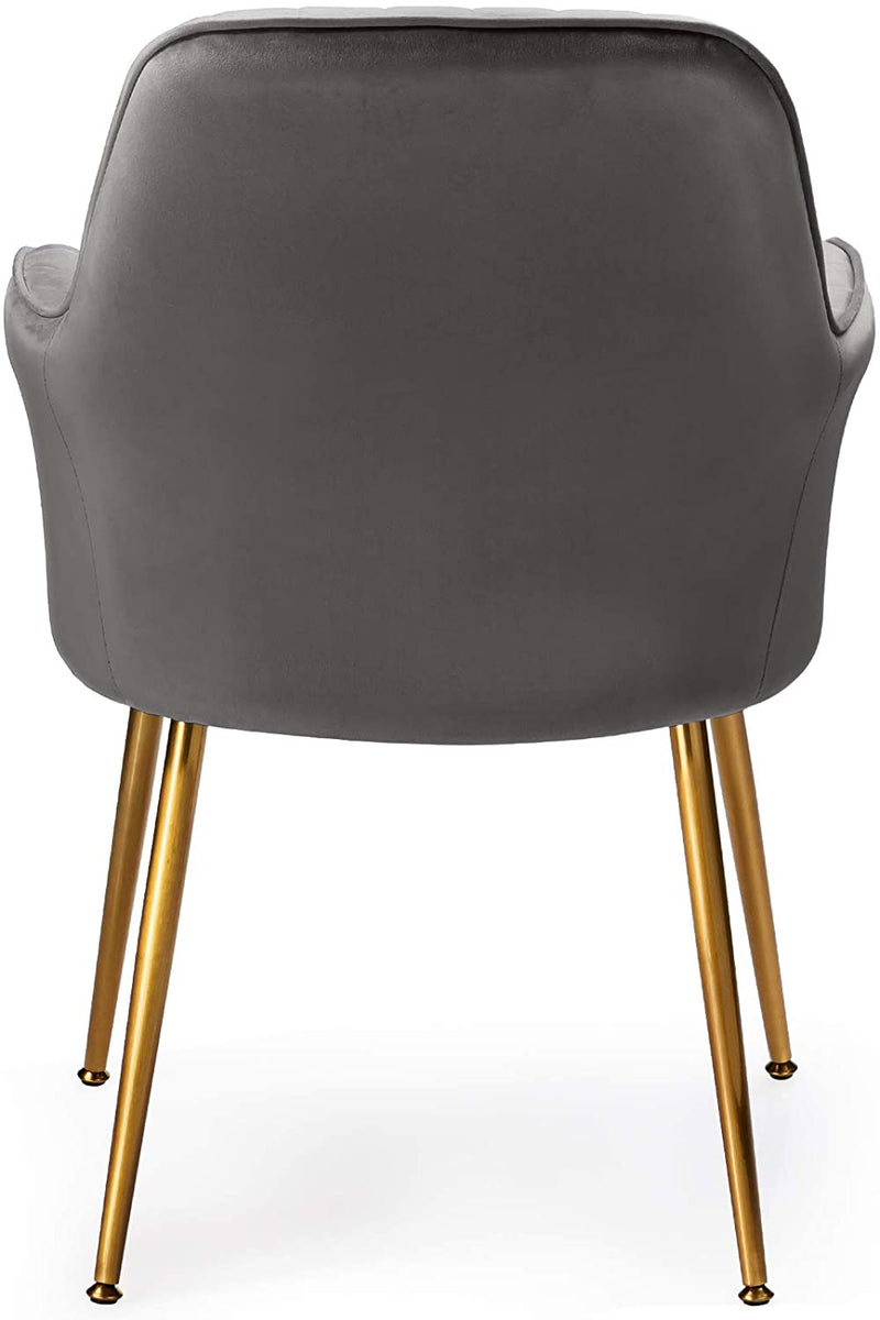 Set van 2 eetkamerstoel, vrijetijd/fauteuil stoelen, gestoffeerde armstoel met accenten, r (Grijs)