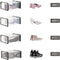 schoendozen, set van 18, opbergdozen voor schoenen, schoen organizer, plastic dozen, opvouwbaar en stapelbaar, voor schoenen tot maat 42, transparant zwart LSP18SBKV1
