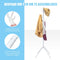 Kapstok, Staande Kleding hanger met afneembare haken en opvouwbare poten, gemakkelijk te monteren, duurzaam staal, wit