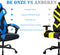 gamingstoel met wielen, racestoel met armleuning, verstelbare rugleuning, hoofdsteun en lendekussen, grote racestoelen met hoge rugleuning en verbrede verdikte zitting (Blauw)