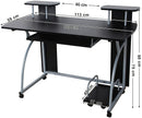 Bureau Computertafel met wielen PC-tafel met toetsenbordverlenging 2 legborden 120 x 59 x 90 cm LCD812B