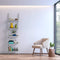 Ladder plank, 5 laags muur-Leunende boekenplank Ladder boekenkast, (Wit)
