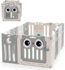 Grondbox baby, 12/14/16 HDPE paneel speelbox babybox, opvouwbare (12 paneel, Beige)
