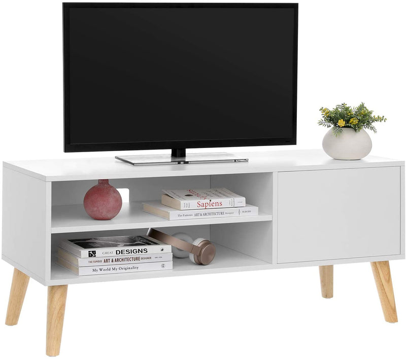 Lowboard in Scandinavische stijl, tv-kast, tv-tafel, televisiekast, voor uw flatscreen,  wit LTV09WT