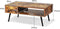 Koffietafel, salontafel, cocktailtafel, middeleeuwse moderne accenttafel met 1 lade en opbergrek voor de woonkamer, receptie, eenvoudige montage, 109 x 55 x 44,5 cm