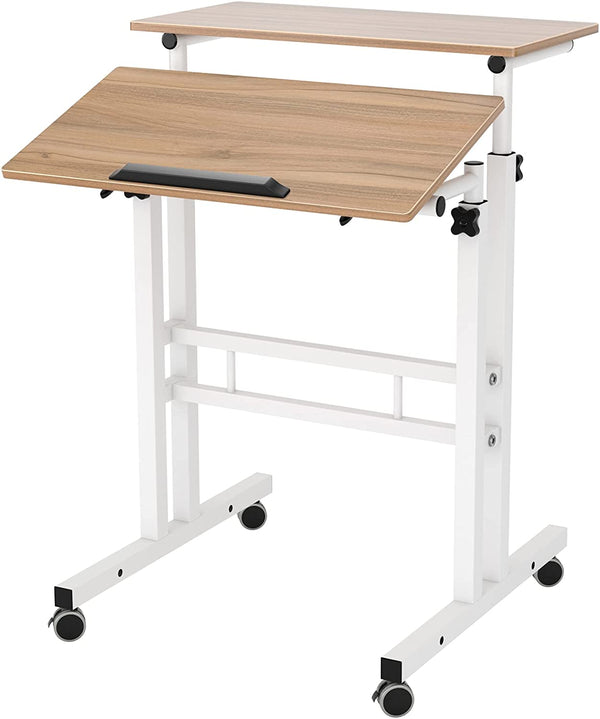 Computer Tafel Laptop Bureau Werkstation Verstelbare Hoogte Laptop Tafel Stand-up Computer Tafels voor Thuiskantoor, Wit