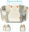 Grondbox baby, 12 paneel opvouwbare met veiligheidsslot, draagbare vermaak hek voor peuters buiten en binnen (12 paneel, Beige)