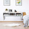 Muur gemonteerd  computerbureau, hout PC werken studietafel computertafel bureau met 3 opbergplanken voor slaapkamer, woonkamer, 108 x 53 x 52cm (Wit)