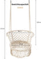 Hangstoel macrame schommelstoel, hangende katoenen touw stoel met kwastjes, maximaal 160kg  (kussens niet inbegrepen) (Beige)