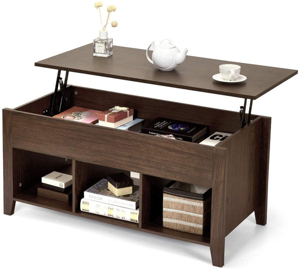 Salontafel, multifunctionele moderne koffietafel cocktailtafel met in hoogte verstelbare(Bruin)