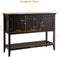 Console tafel, houten gang tafel met 2 laden en 2 opbergkasten, consoletafel met onderste plank,  116,5 x 38 x 86,5 cm (Koffie)
