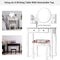 Kaptafel, kaptafel set met krukje, make-up tafel met 360° draaibare en afneembare spiegel, kaptafel met 4 lades en 2 planken (Wit)