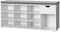 Schoenenbank, schoenenrek met lade en open vakken, zitbank, gevoerde zitting, hal, slaapkamer en entree, 104 x 30 x 48 cm, wit LHS24WT