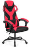 Hoge rugleuning gamingstoel, verstelbare racing style draaibare werkstoel met lendensteun en gevoerde armleuningen,  (Rood)