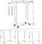 zwaar belastbare metalen kledingrek op wielen, tot 110 kg belastbaar, lengte: 129-169 cm, chroom HSR12S
