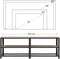 TV-meubel, TV-tafel, lowboard voor TV's tot 60 inch, TV-meubel met planken, stalen frame, , Grijs-black LTV094B02