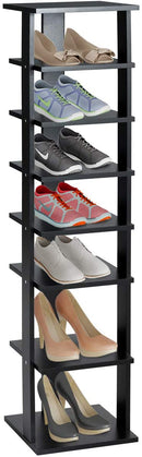 schoenenrek met 7 niveaus, entree schoenen opslag standaard, 27,5 x 26,5 x 110 cm, (Zwart)