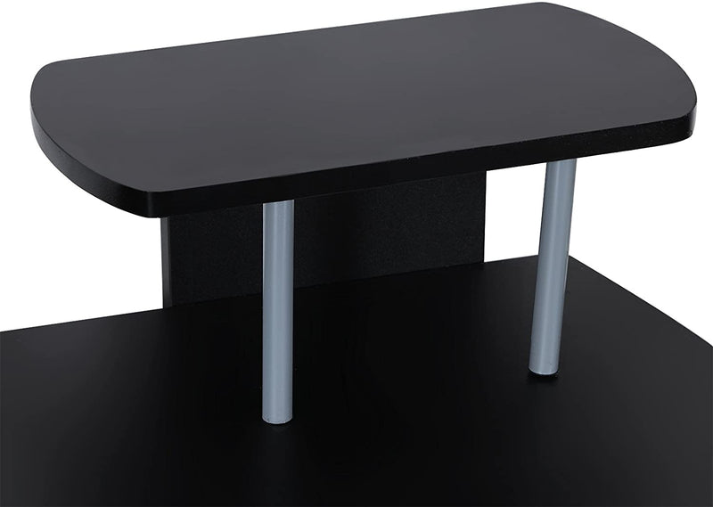 Bureau Computertafel met wielen PC-tafel met toetsenbordverlenging 2 legborden 120 x 59 x 90 cm LCD812B