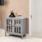 Dressoir, opbergkast met glazen deur, consoletafel keukenkast zijkast, commode  80,5 x 35 x 78 cm (Grijs)