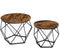 Bijzettafels, Salontafels, set van 2 , stalen frame, bruin-zwart LET040B01