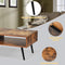 Koffietafel, salontafel, cocktailtafel, middeleeuwse moderne accenttafel met 1 lade en opbergrek voor de woonkamer, receptie, eenvoudige montage, 109 x 55 x 44,5 cm